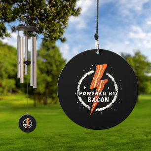 Powered by Bacon Funny Retro Foodie Aesthetic Wind Chime