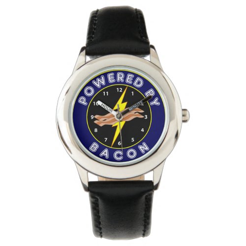 Powered By Bacon Lightning Flash Dark Blue Watch