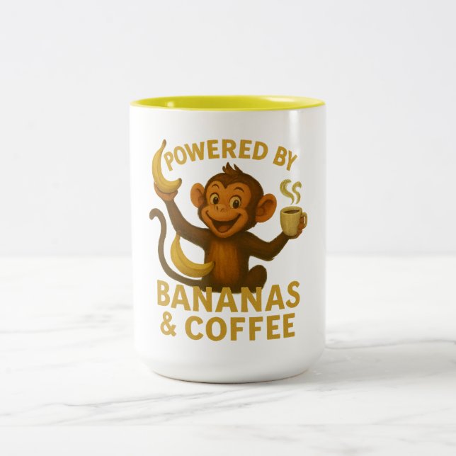Powered by Bananas & Coffee Mug (Center)