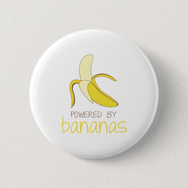 Powered By Bananas Pinback Button (Front)