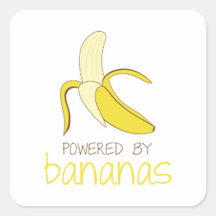 Powered By Bananas Square Sticker