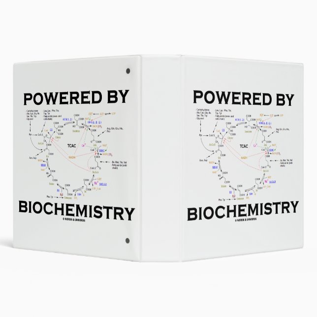Powered By Biochemistry Krebs Cycle Geek Humor 3 Ring Binder (Background)