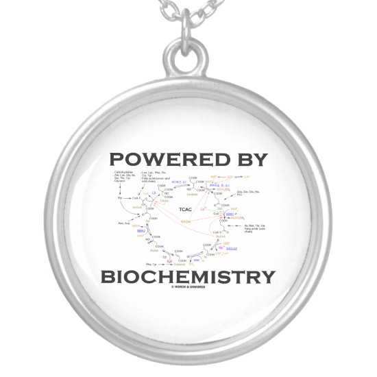 Powered By Biochemistry (Krebs Cycle / TCAC) Silver Plated Necklace