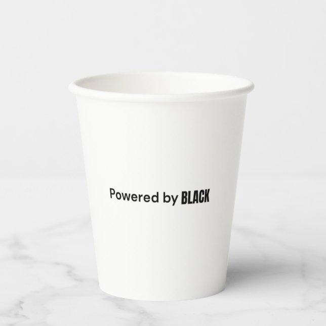 Powered by Black Paper Cup (Front)