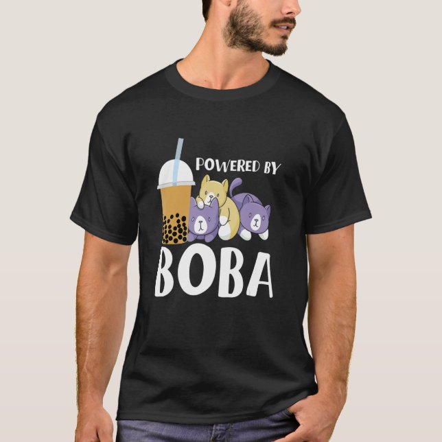 Powered By Boba Bubble Tea T-Shirt (Front)