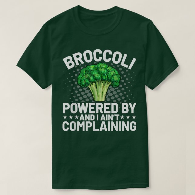 Powered by Broccoli  Funny Broccoli Lover Vegan Ve T-Shirt (Design Front)