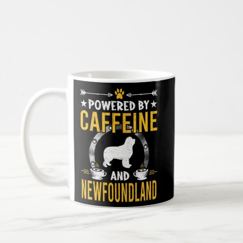 Powered By Caffeine and Newfoundland Dog  Coffee Mug
