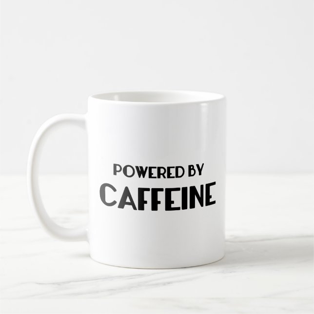 Powered By Caffeine Coffee Mug (Left)
