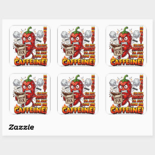 Powered By Caffeine Funny Sticker Coffee Lover V