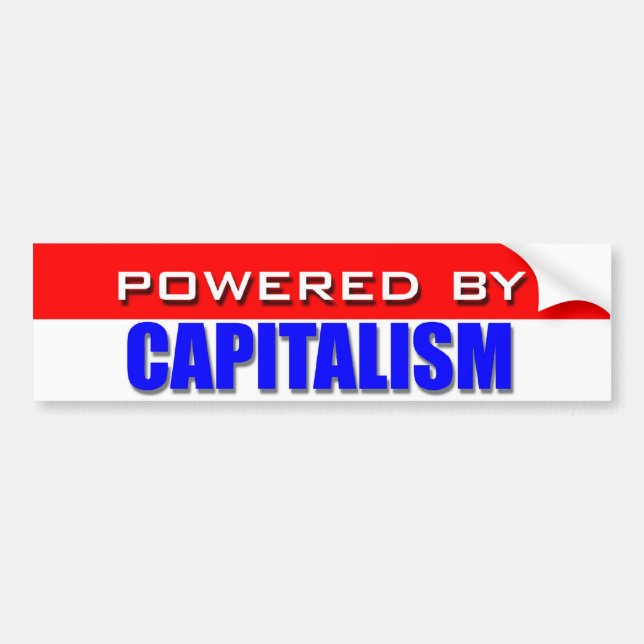 Powered By Capitalism Bumper Sticker (Front)