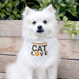 Powered by Cat Love Pet Bandana Collar