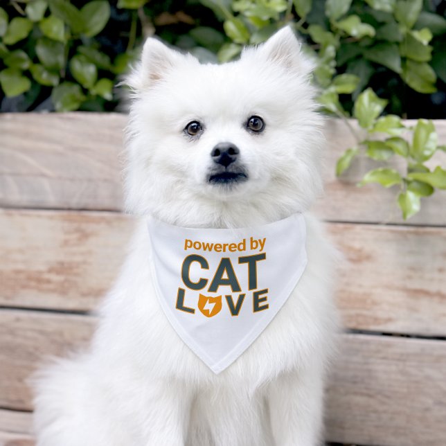 Powered by Cat Love Pet Bandana Collar (Dog)