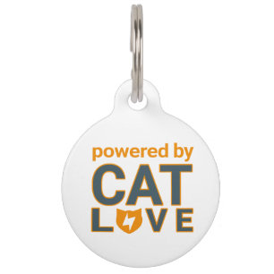Powered by Cat Love Pet ID Tag