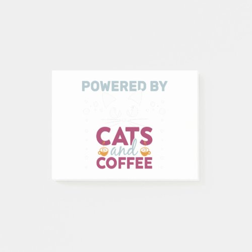 Powered By Cats And Coffee Post_it Notes