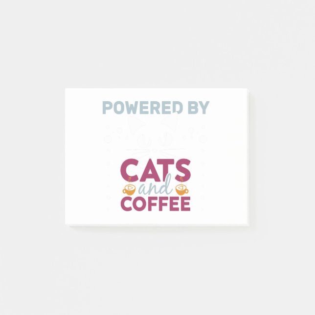 Powered By Cats And Coffee Post-it Notes (Front)