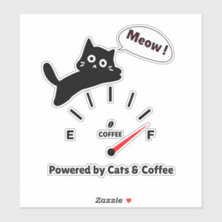 Powered by Cats & Coffe Sticker