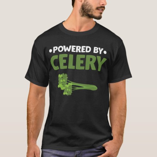 Powered By Celery Green Juice Food Veggie lover T_Shirt