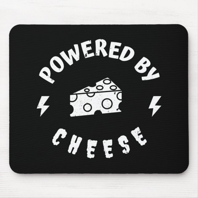 Powered By Cheese Mouse Pad (Front)