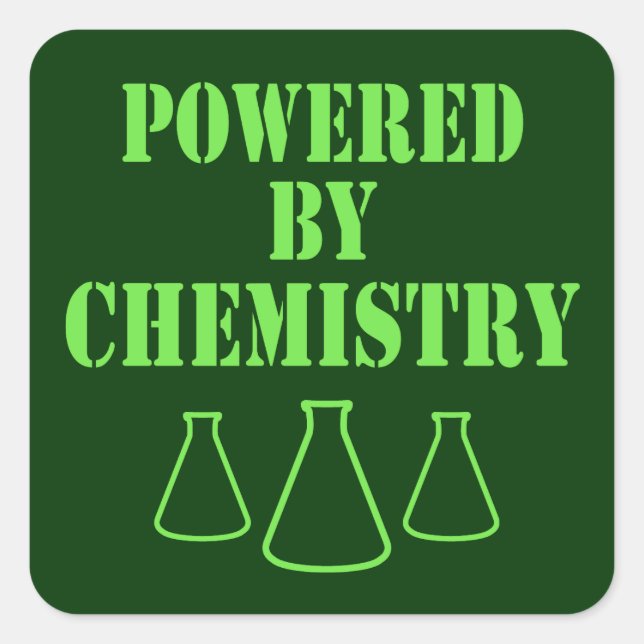 Powered By Chemistry Square Sticker (Front)