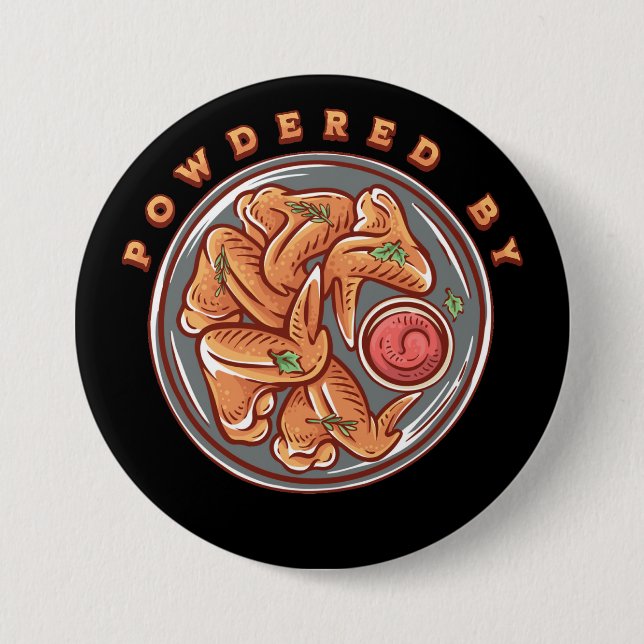 Powered by Chicken Wings Button (Front)