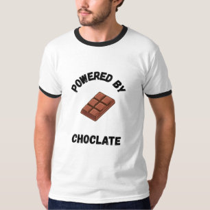 Powered By Chocolate Funny Design T-Shirt