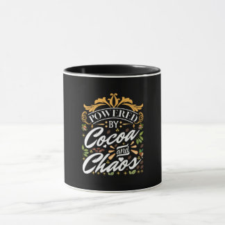 Powered by cocoa and chaos funny christmas gift mug