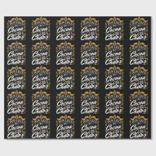 Powered by cocoa and chaos funny christmas gift wrapping paper