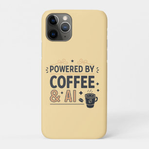 Powered by Coffee & AI Retro Tech Vector iPhone 11 Pro Case