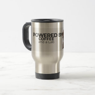 Powered by Coffee and a Lab Stainless Travel Mug