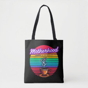 Powered by Coffee and Love Coffee Lover Mom Tote Bag
