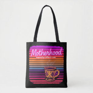 Powered by Coffee and Love Funny Mother's Day Tote Bag
