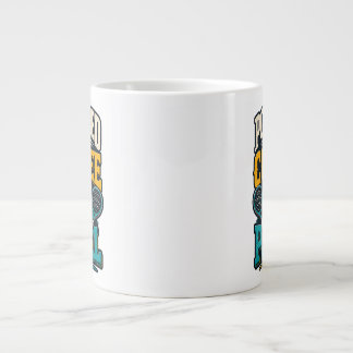 Powered By Coffee And Padel Retro Sports Giant Coffee Mug