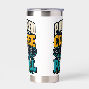 Powered By Coffee And Padel Retro Sports Insulated Tumbler