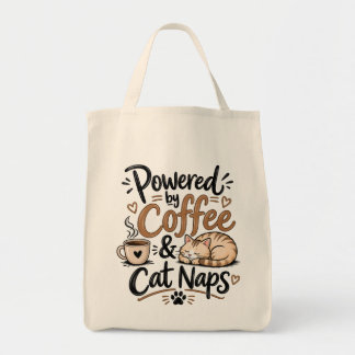 Powered by Coffee & Cat Naps Tote Bag