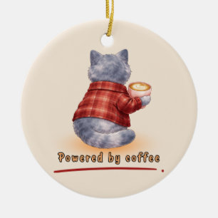 Powered by Coffee Ceramic Ornament