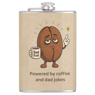 Powered by Coffee Cute Coffee Bean Father’s Day Flask