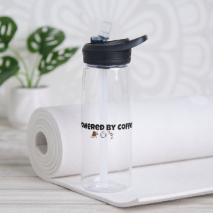 Powered By Coffee Cute Coffee Lover Water Bottle