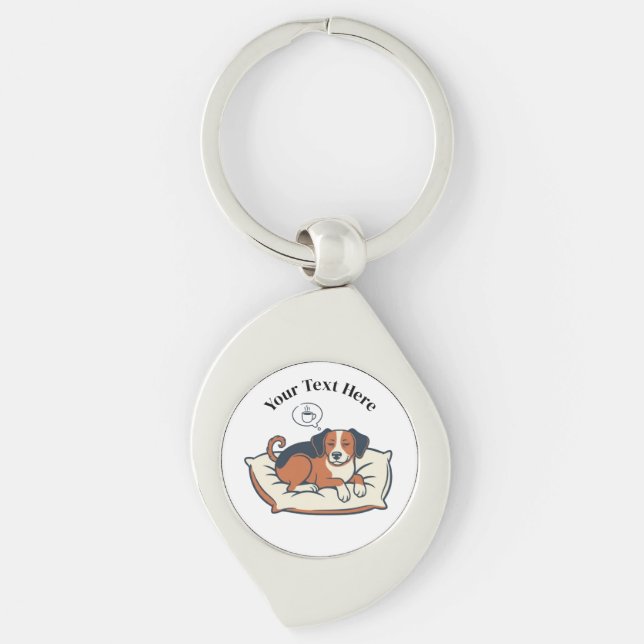 Powered by Coffee & Dog Dreams Keychain (Front)