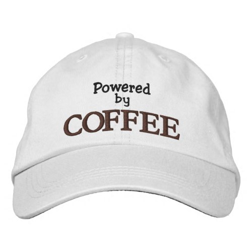Powered by Coffee Embroidered Baseball Cap