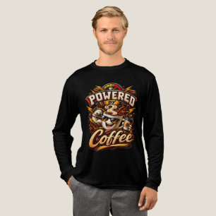 Powered by Coffee – Funny Caffeine Lover Retro T-S Tri-Blend Shirt