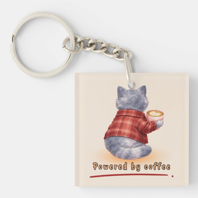 Powered by Coffee Keychain (Front)