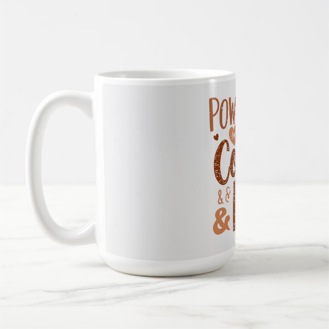 Powered by Coffee & Love – Cute Mom Life Design Coffee Mug (Left)
