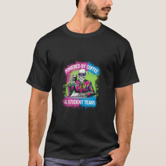 Powered By Coffee Student Tears Skeleton Teacher C T-Shirt