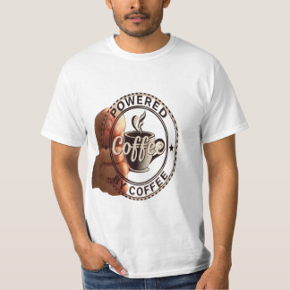 Powered By Coffee - Vintage Caffeine Graphic T-Shirt