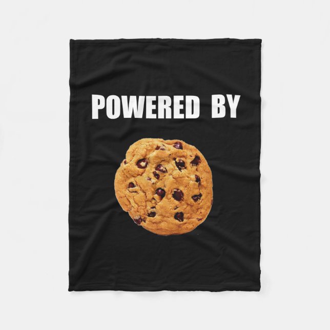 Powered By Cookie Fleece Blanket (Front)