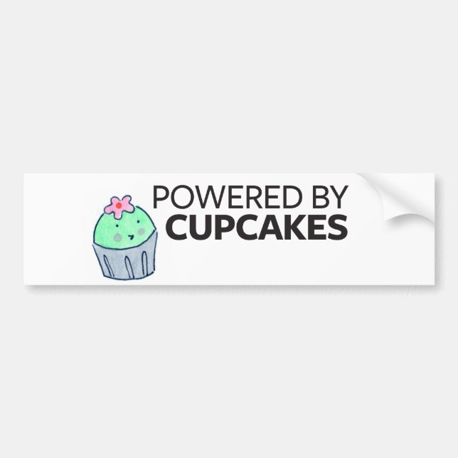 Powered by Cupcakes Bumper Sticker (Front)