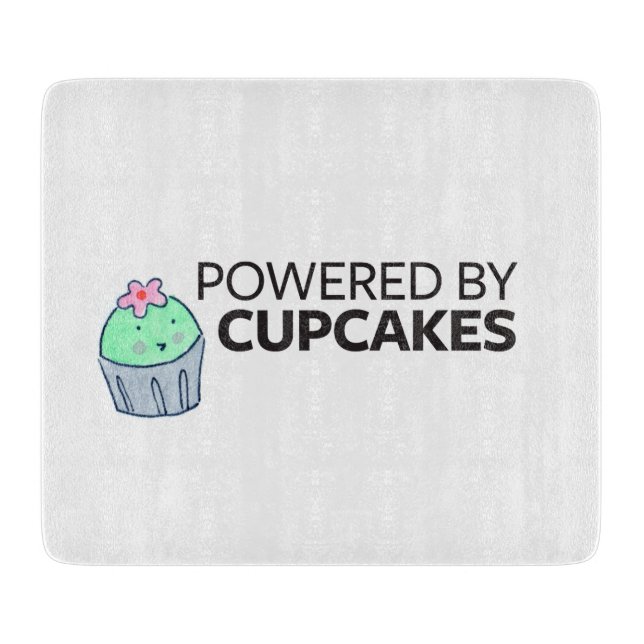 Powered by Cupcakes Cutting Board (Front)
