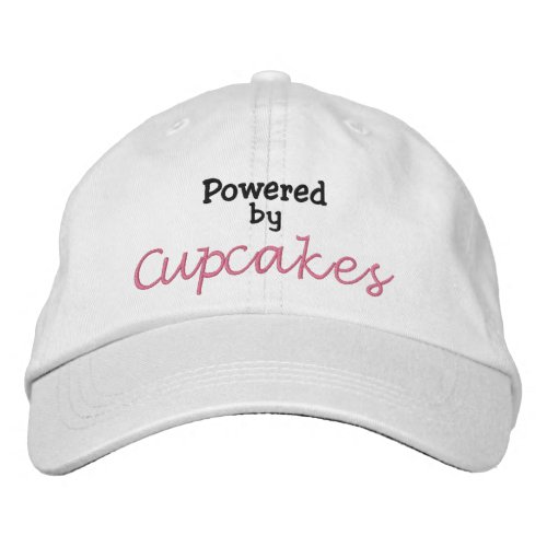 Powered by Cupcakes Embroidered Baseball Cap