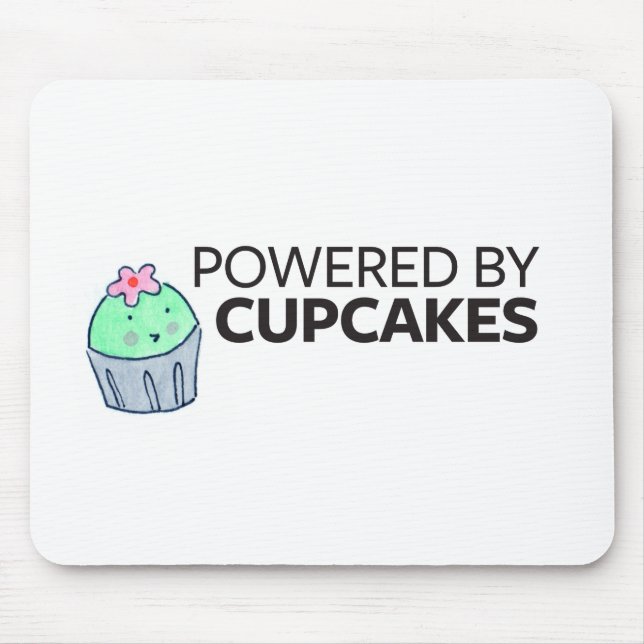 Powered by Cupcakes Mouse Pad (Front)