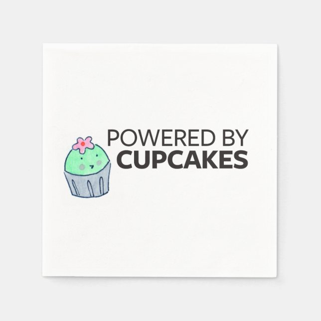 Powered by Cupcakes Paper Napkins (Front)
